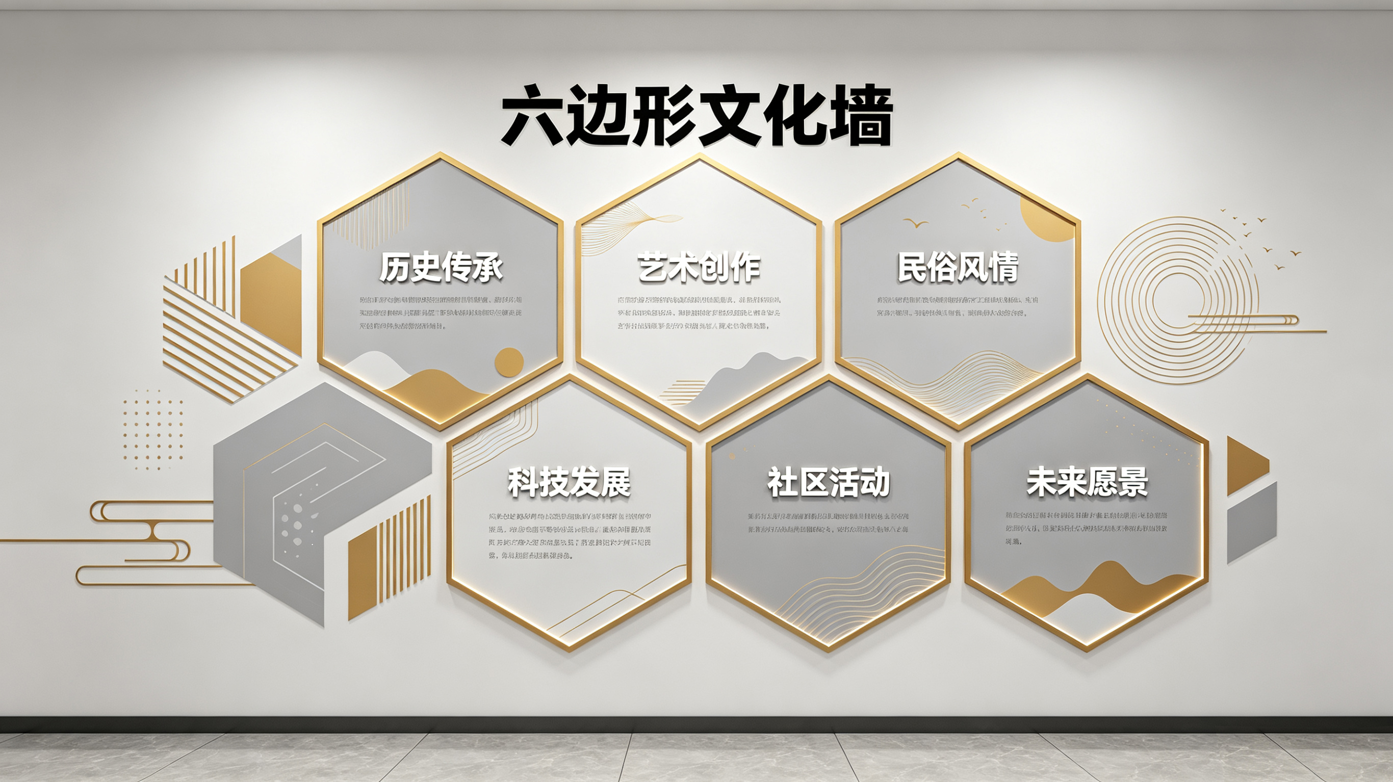 怀化企业文化墙 | 六边形信息美学